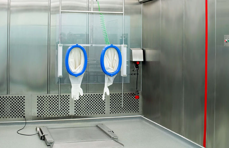 DEC downflow booth in pharmaceutical facility